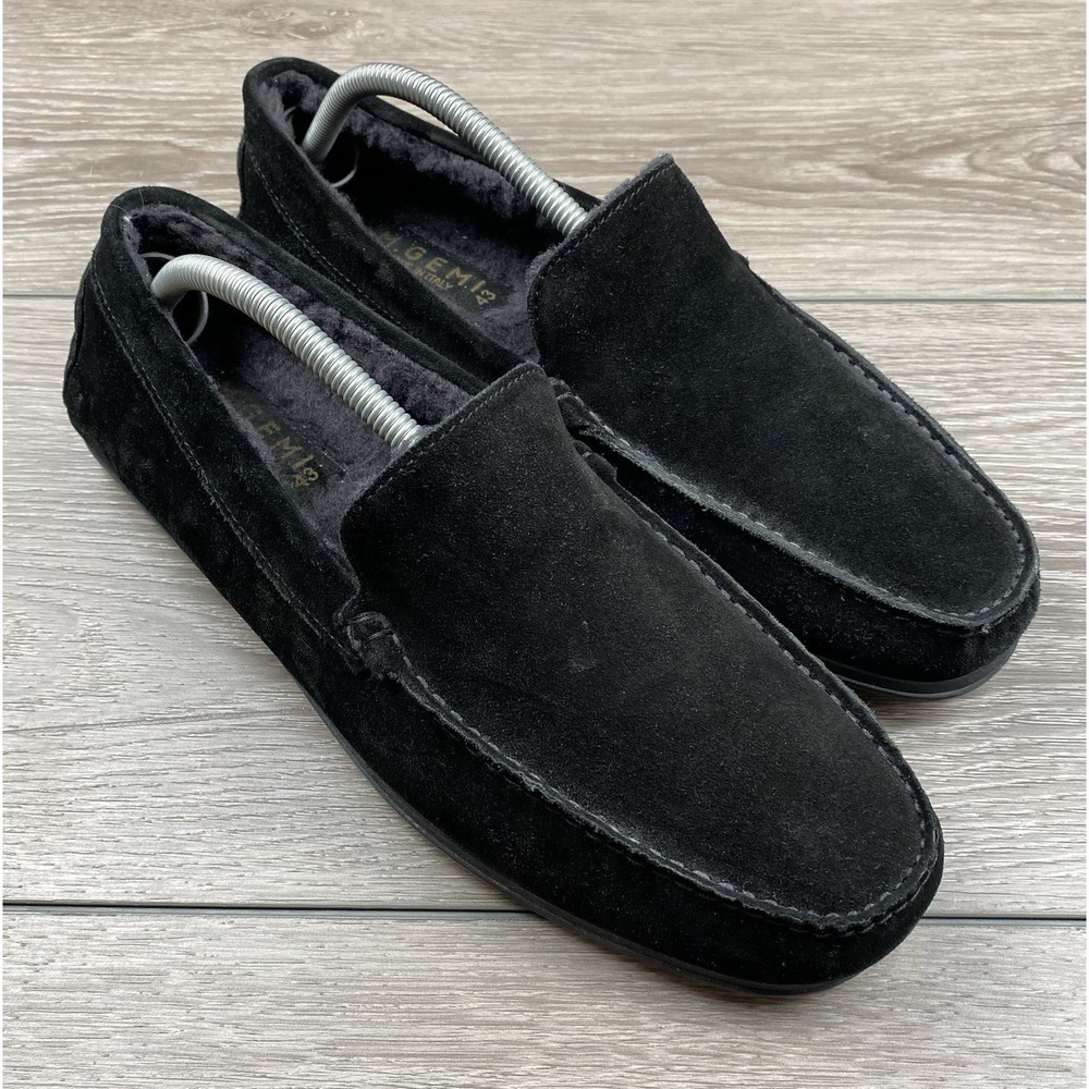 M. Gemi Men's Lined Moccasin Driving Loafer Black Size 43 US 10‎
